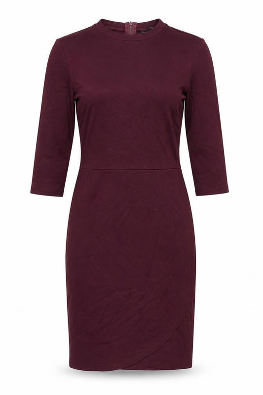 Topshop Women’s Purple Bodycon Dress UK 10 Knee Length 3/4 Sleeve