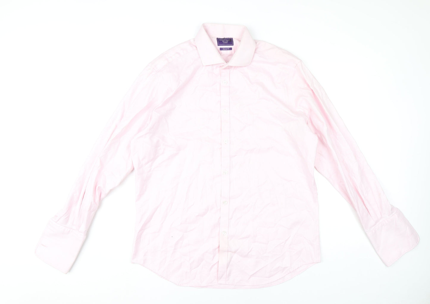 Guthrie & Valentine Mens Pink 16.5 Slim Fit Cotton Dress Shirt