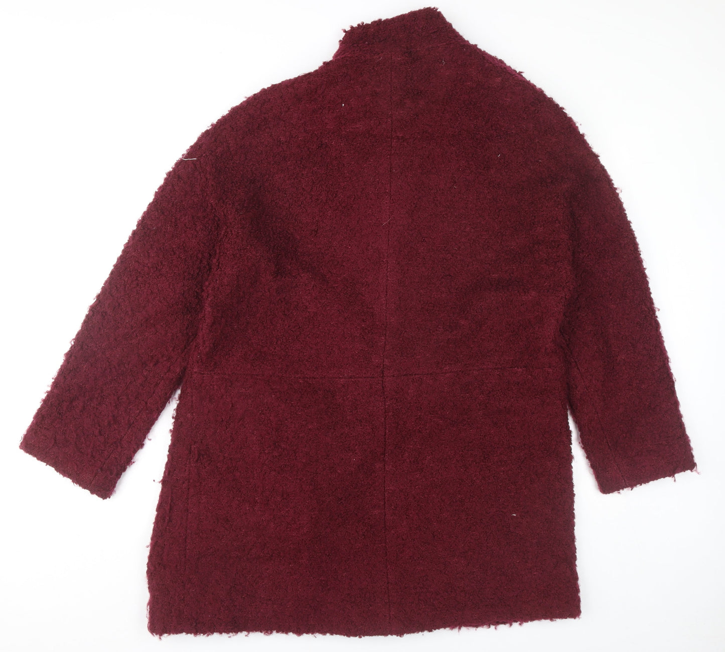 Monsoon Women’s Red Wool Blend Mid-Length Overcoat Size 14