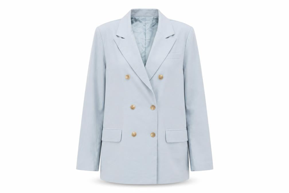 PRETTYLITTLETHING Women’s Blue UK 12 Double Breasted Blazer