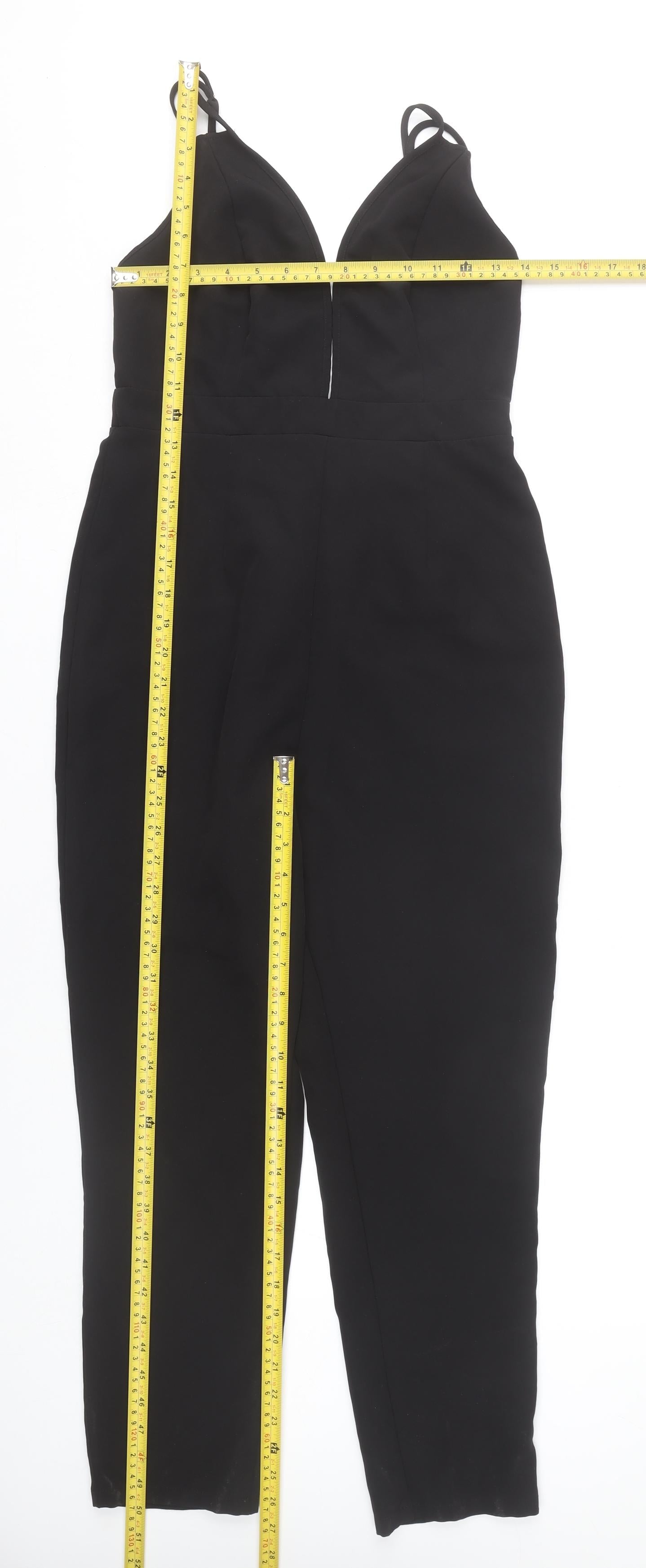 ASOS Women's Black Size 10 V-Neck Tapered Leg Jumpsuit