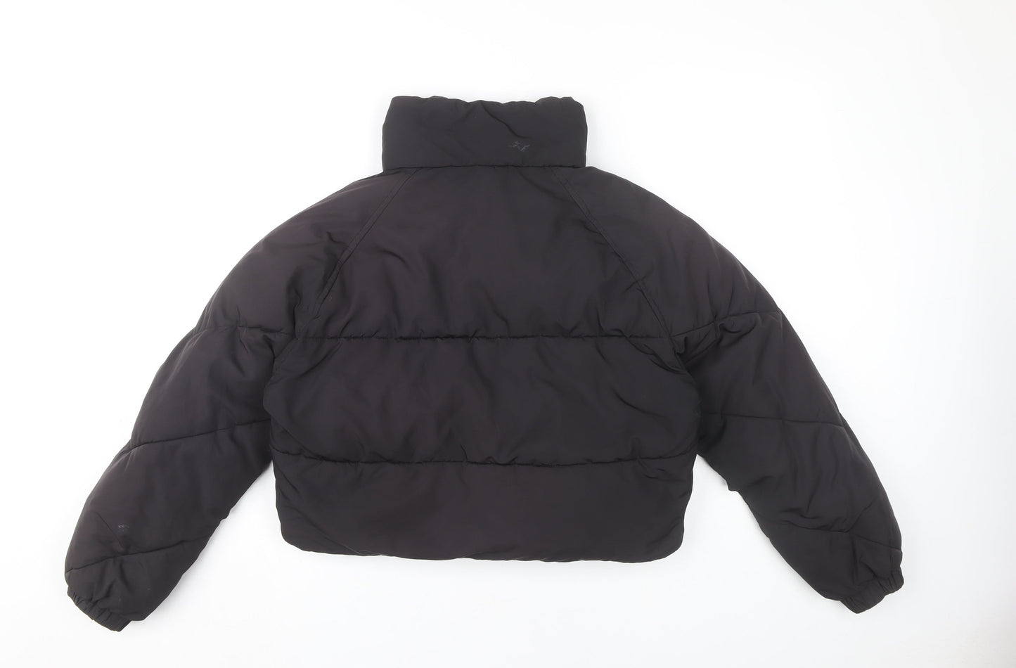 Topshop Women’s Black Cropped Puffer Jacket Size 8 Polyester