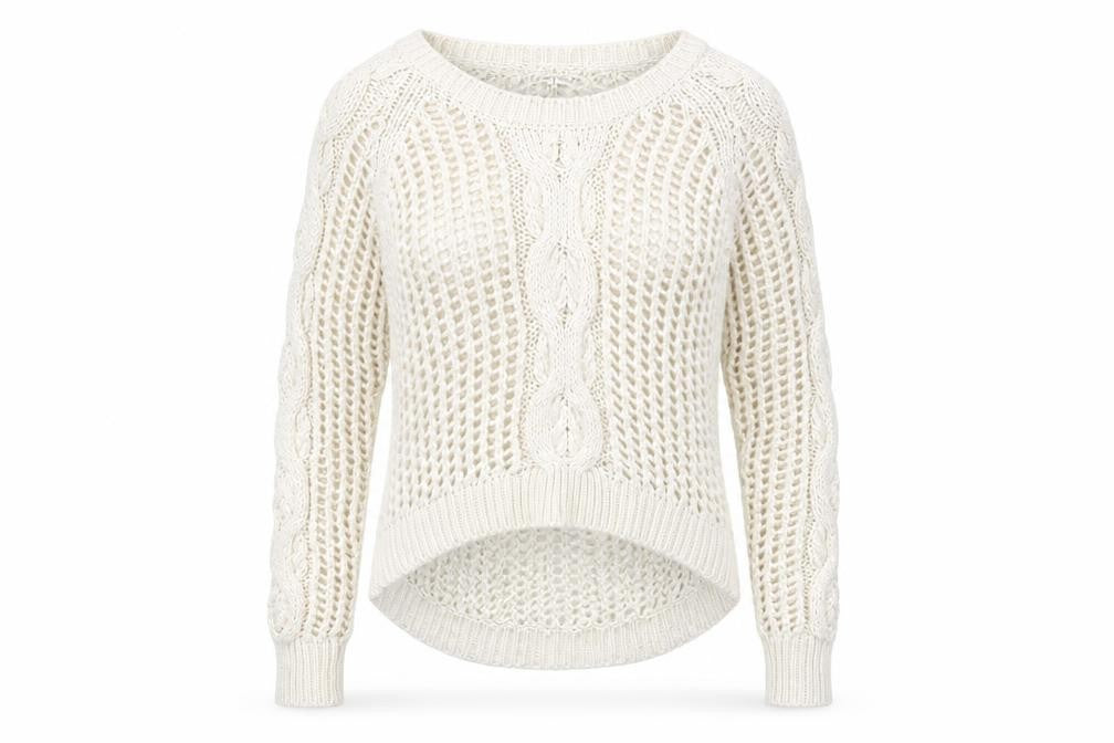 SoulCal Deluxe Women's Ivory Size 14 Open Knit Pullover Jumper