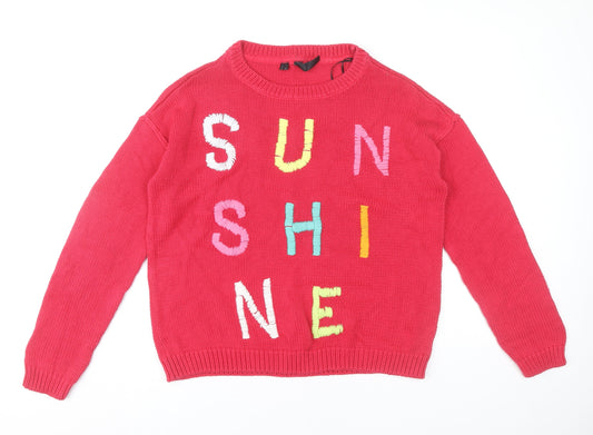 Rainbow Womens Red Sunshine Pullover Jumper Size 10 Cotton Blend