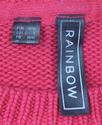 Rainbow Womens Red Sunshine Pullover Jumper Size 10 Cotton Blend