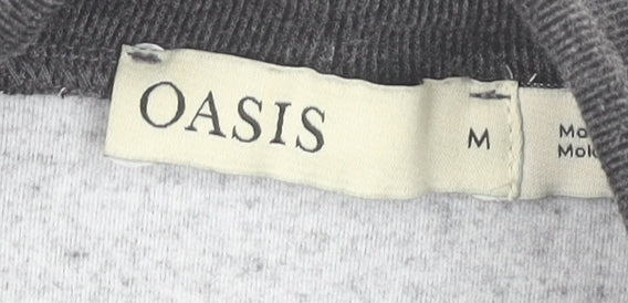 Oasis Womens Grey Mock Neck Long Sleeve Knit Top Size M