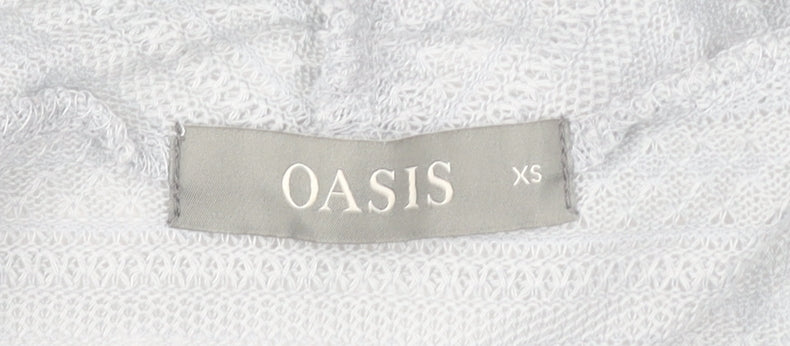 Oasis Womens Grey XS Cardigan Open Knit Lightweight Long Sleeve