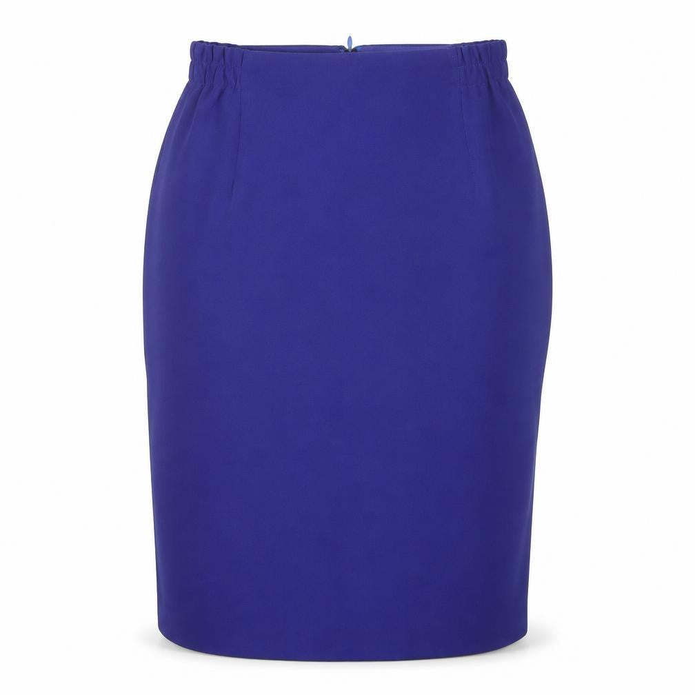 Official Womens Blue Size 12 Pencil Skirt Knee Length Workwear
