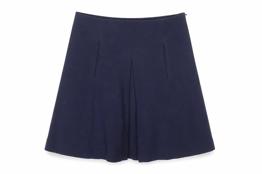 Zara Women Blue Size 12 A-Line Knee Length Skirt Workwear
