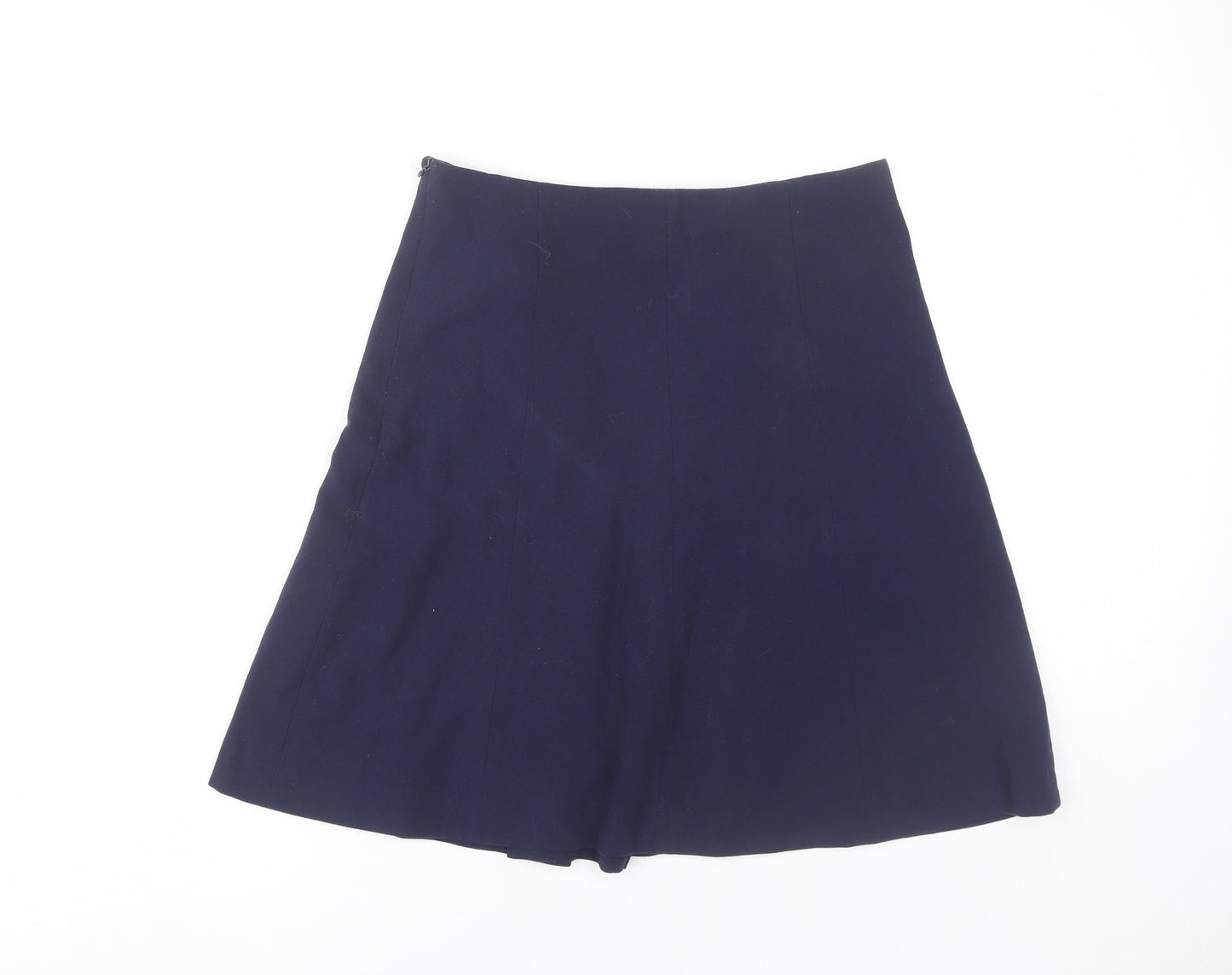 Zara Women Blue Size 12 A-Line Knee Length Skirt Workwear