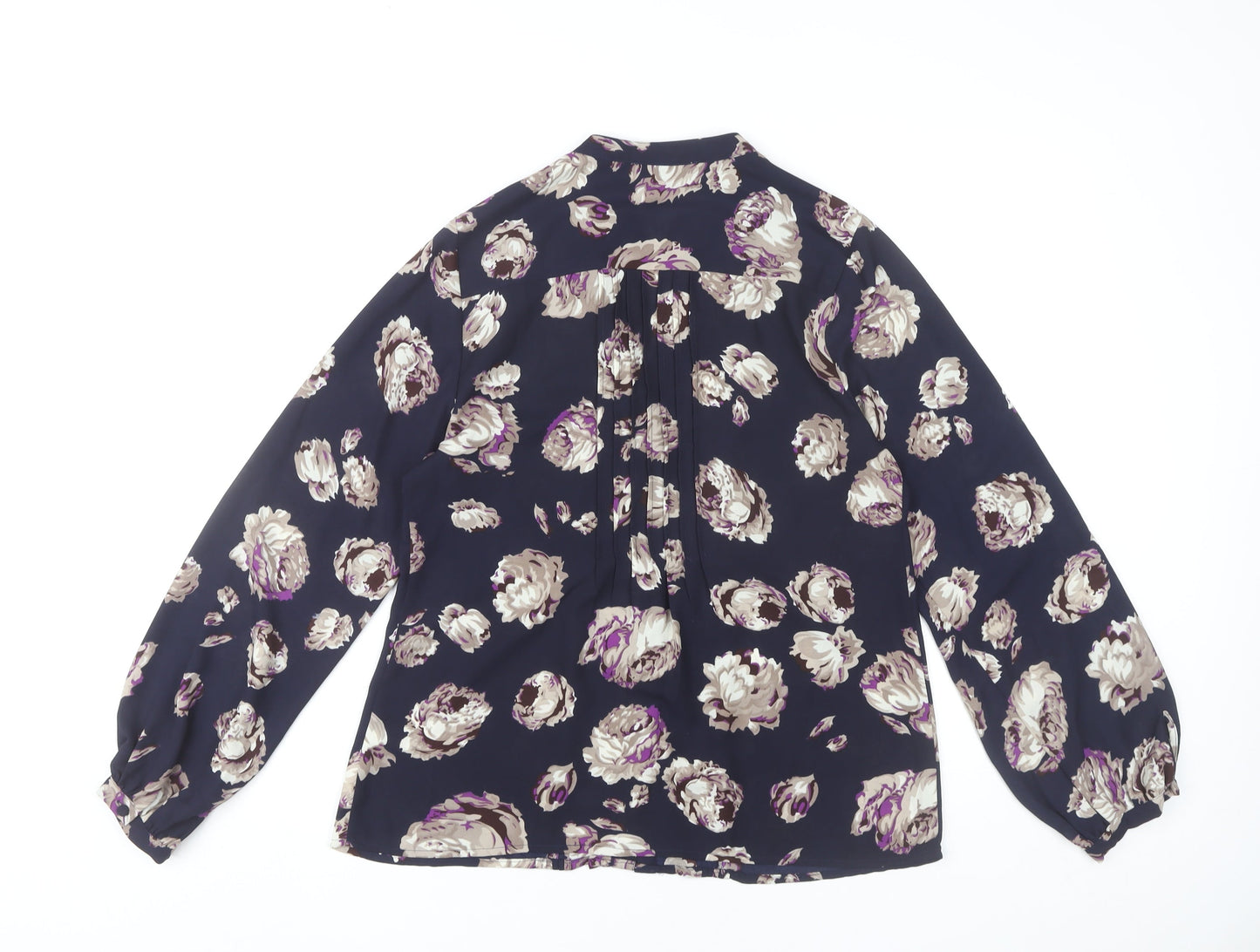 Dunnes Stores Women’s Blue Floral Blouse UK12 Long Sleeve Tunic Top