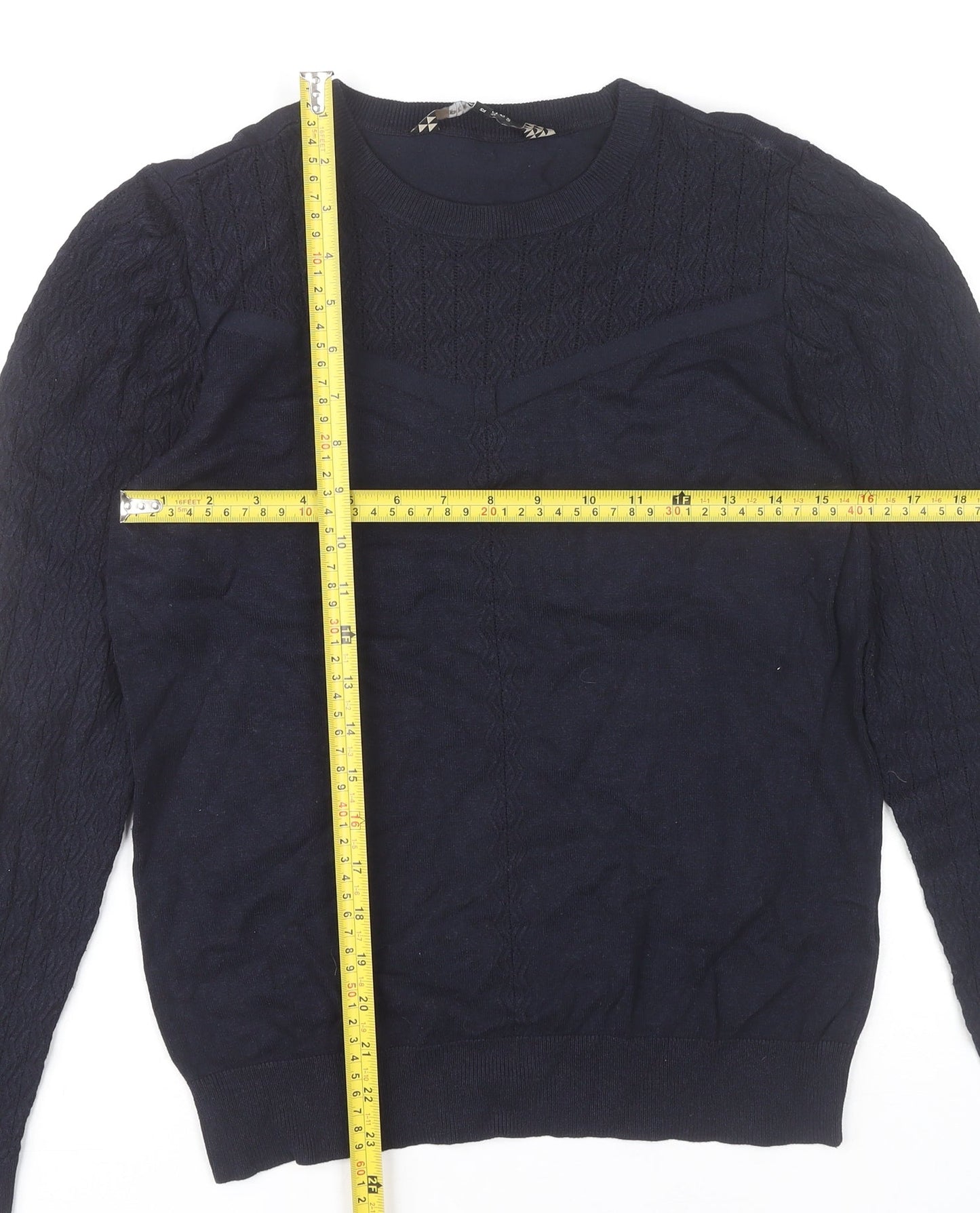 Principles by Ben de Lisi Womens Blue Size 12 Crew Neck Knit Jumper