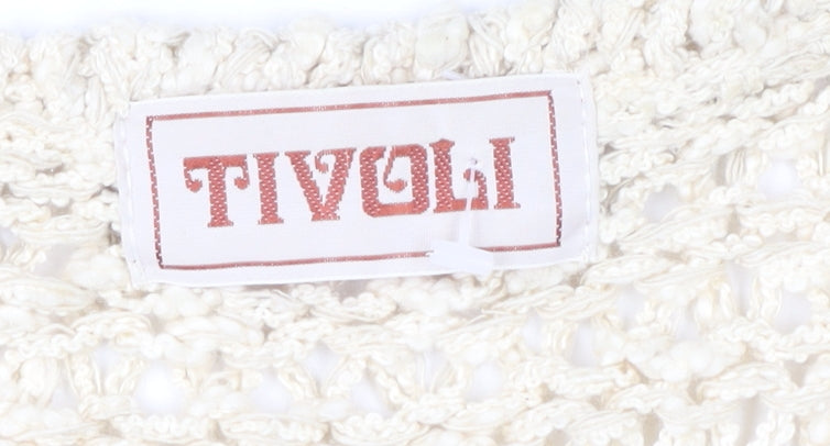 Tivoli Womens Beige XL Open-Knit Silk Cotton Cardigan