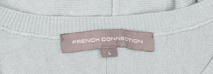 Brand and care label for French Connection women’s blue jumper l pullover round neck long sleeve