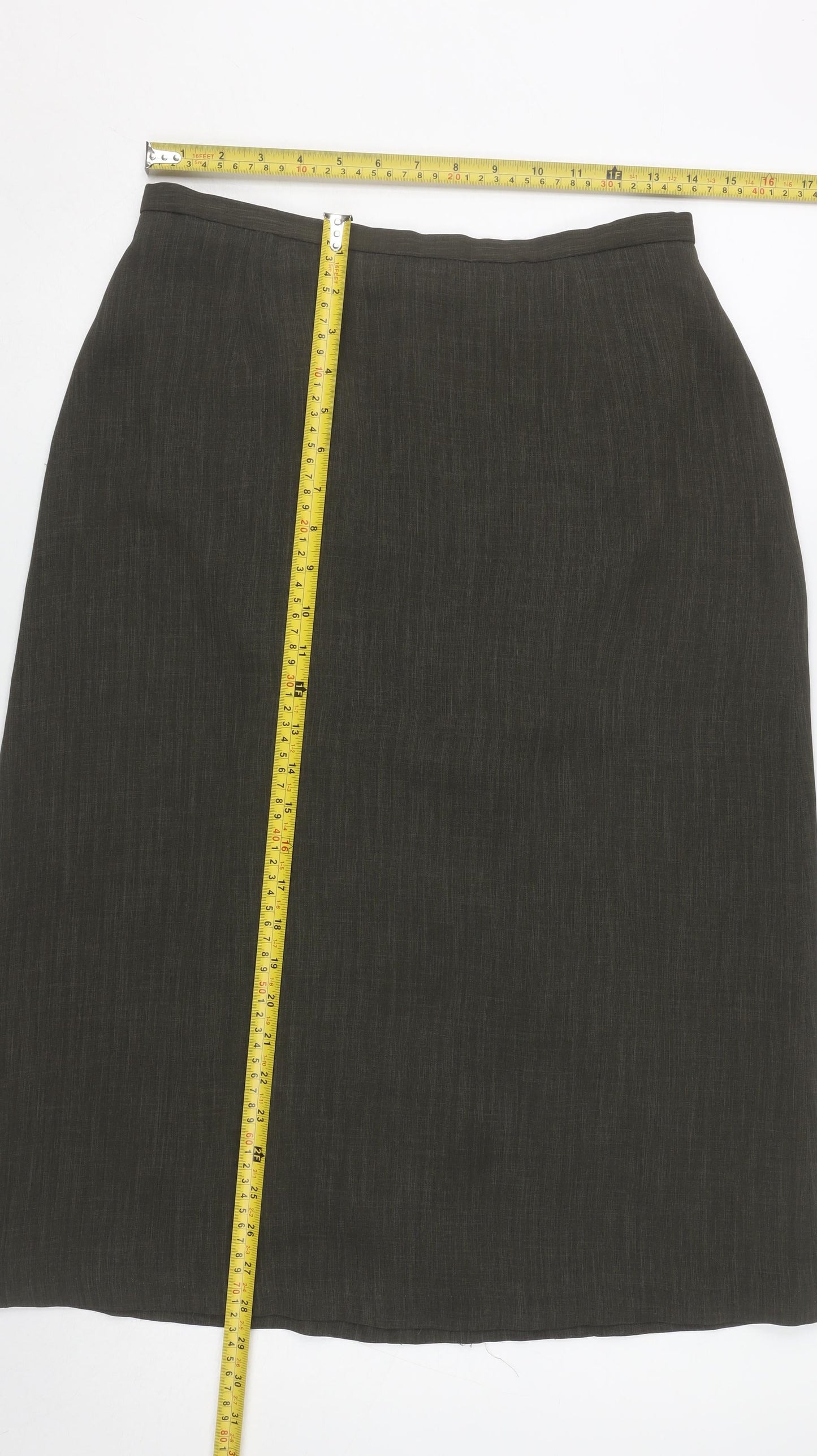 Bianca Womens Brown Size 12 Straight Pencil Skirt Work Business
