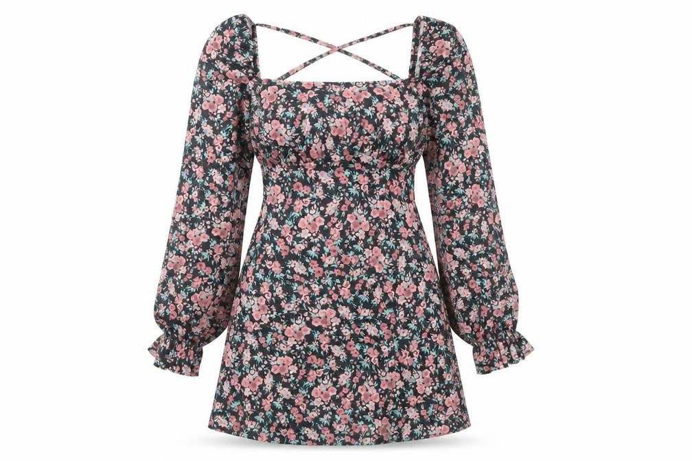 River Island Women’s Multicoloured Floral Mini A-Line Dress UK 10