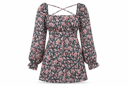 River Island Women’s Multicoloured Floral Mini A-Line Dress UK 10