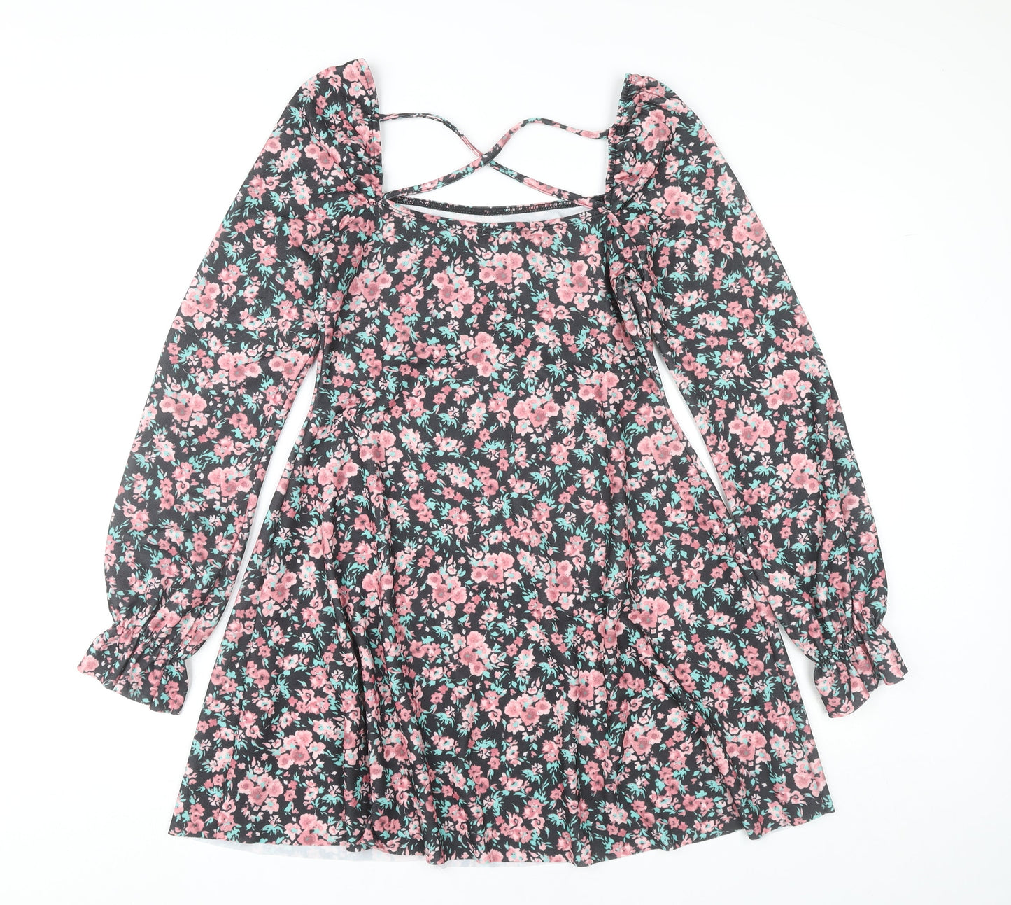 River Island Women’s Multicoloured Floral Mini A-Line Dress UK 10