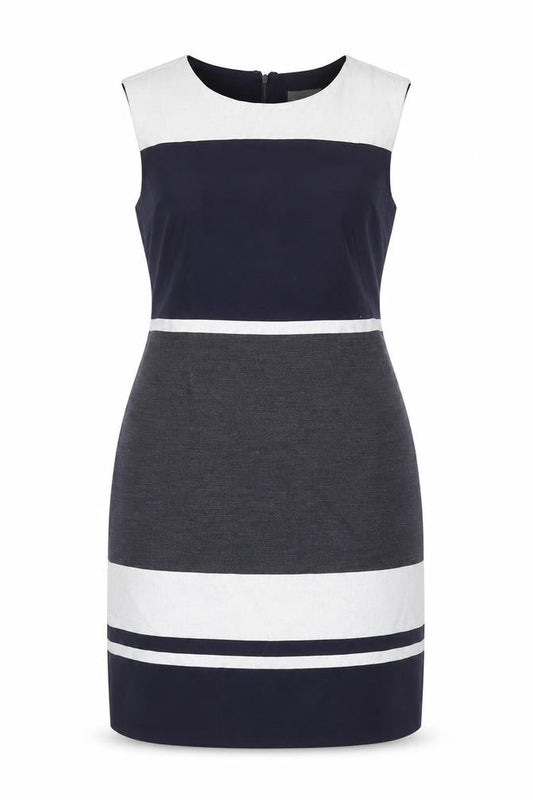 Phase Eight Women’s Blue White Grey Sheath Dress Size 12