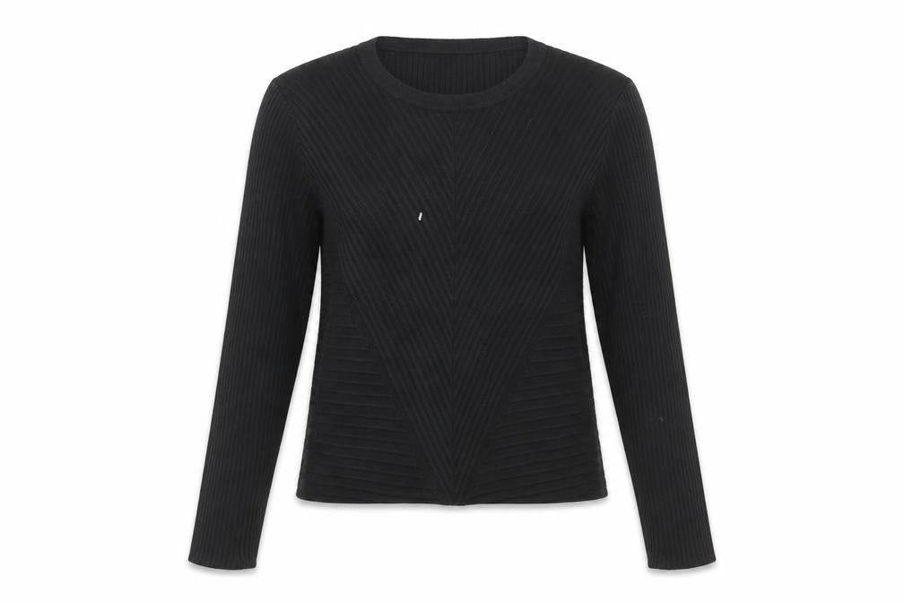Zara Women Black Slim Fit Ribbed Knit Pullover Jumper Size M