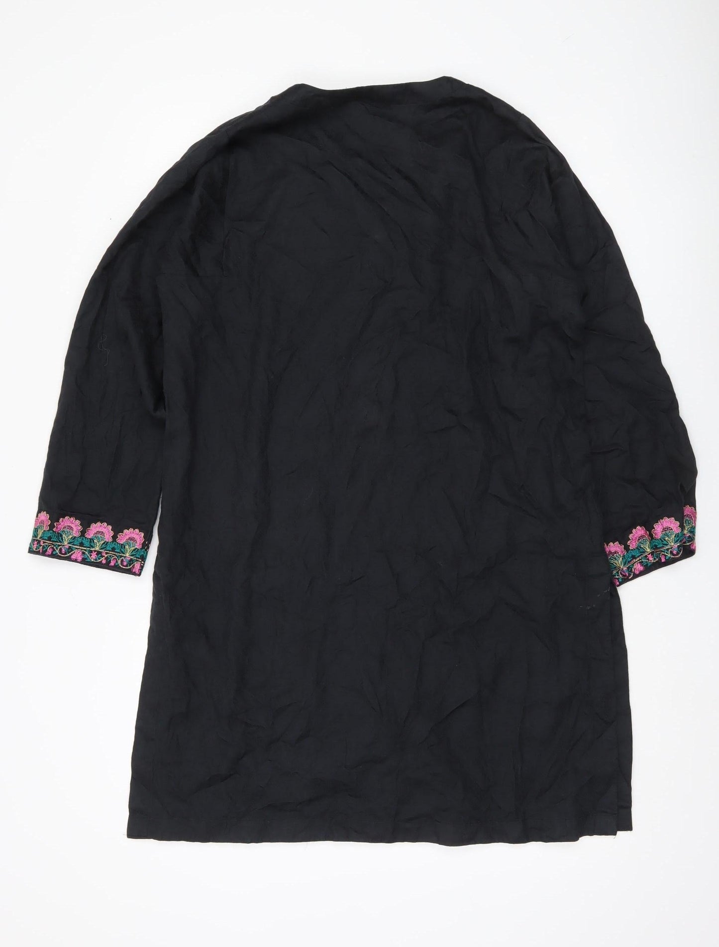 Khaadi Women’s Black Embroidered Cotton Kaftan Dress Size 10