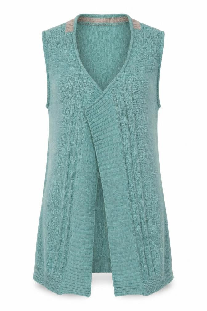 2 Look Amazing Women's Green Sleeveless Knit Vest UK 12