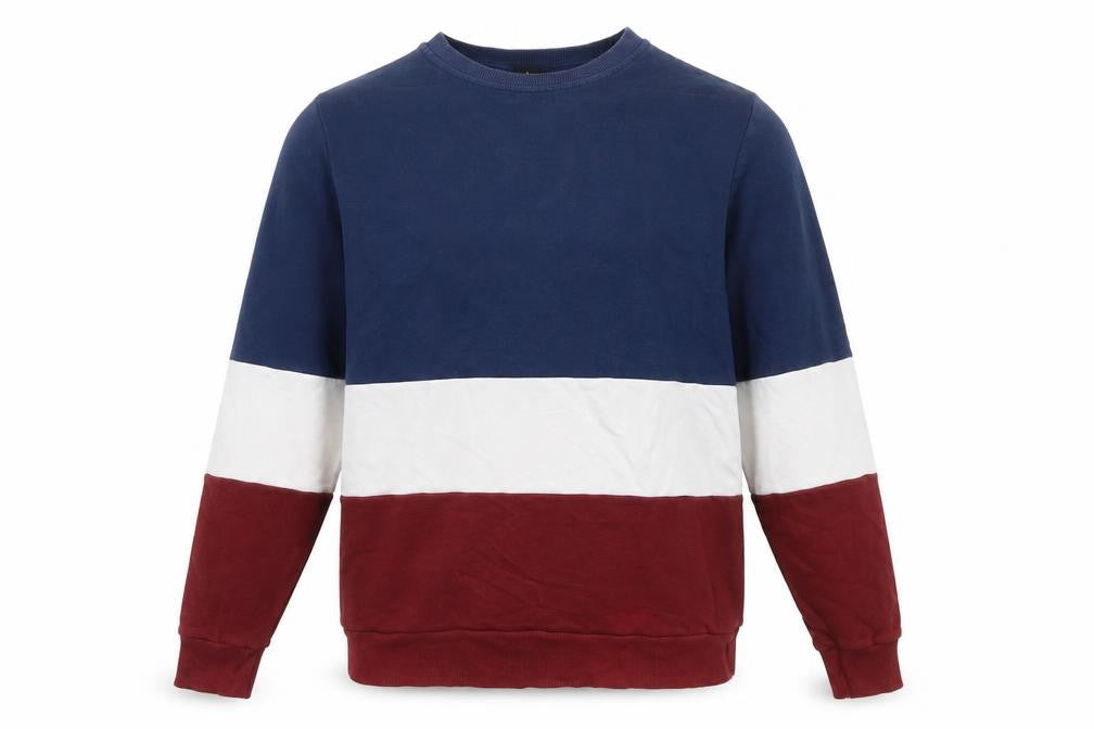 New Look Men’s Colour Block Sweatshirt Blue White Red Size L