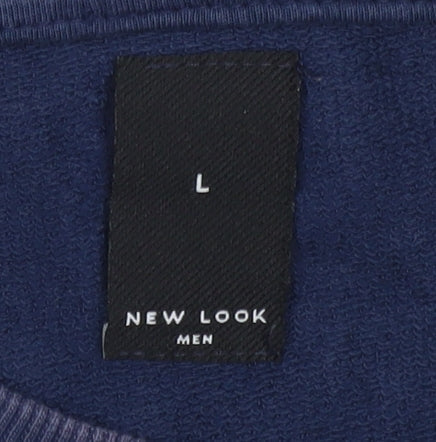 New Look Men’s Colour Block Sweatshirt Blue White Red Size L