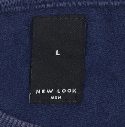 New Look Men’s Colour Block Sweatshirt Blue White Red Size L