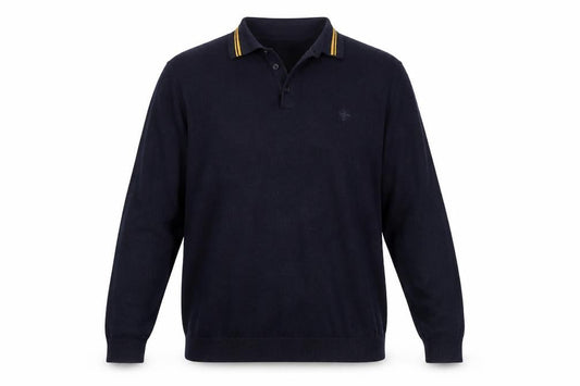 River Island Men’s Blue 2XL Collared Pullover Jumper Long Sleeve