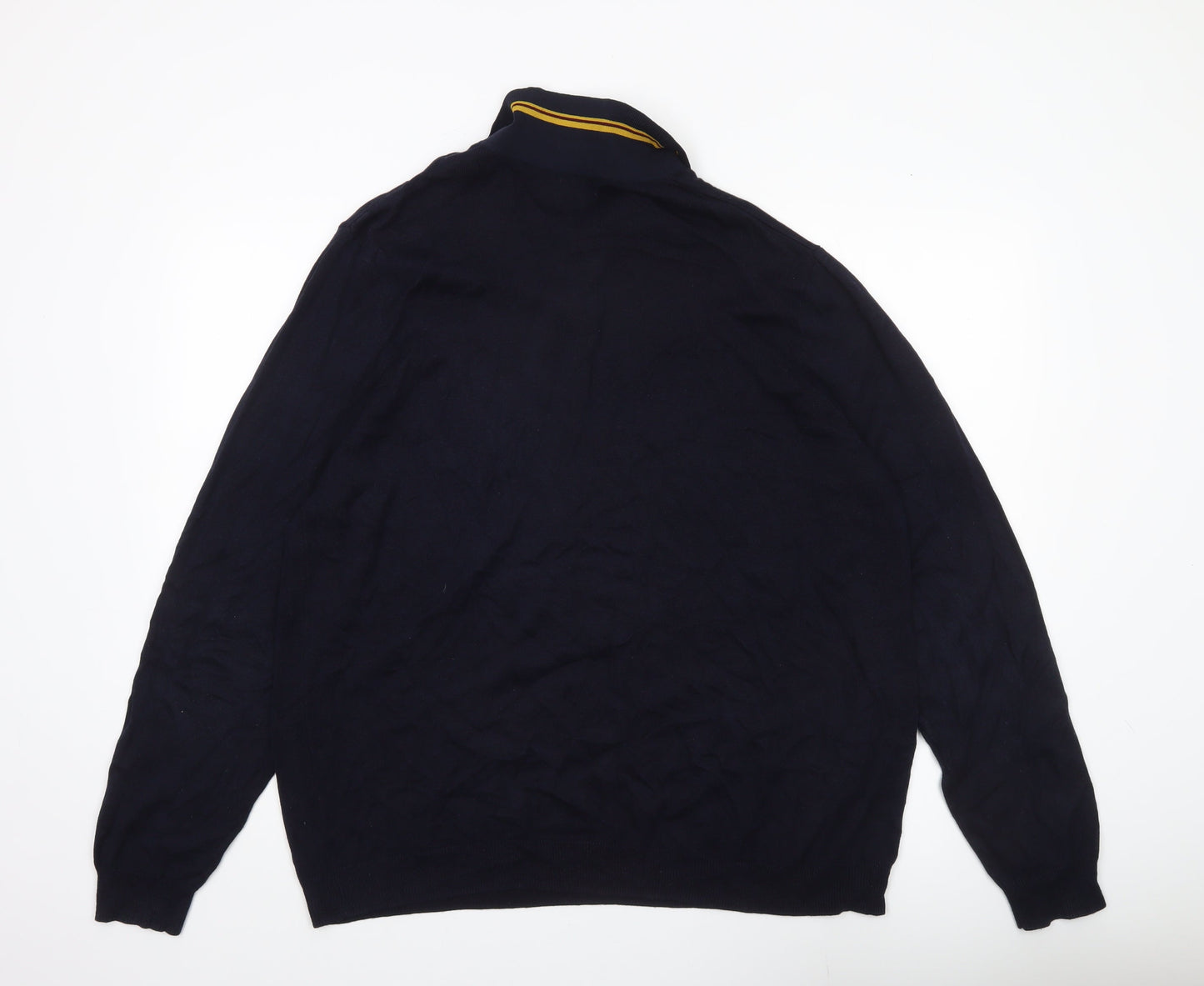 River Island Men’s Blue 2XL Collared Pullover Jumper Long Sleeve