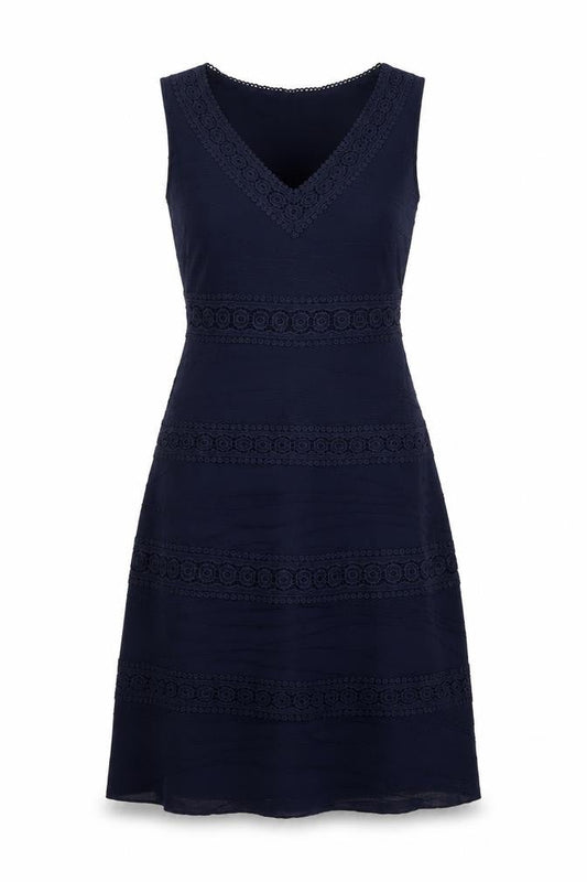 John Rocha Women’s Blue Size 8 A-Line Sleeveless V-Neck Dress