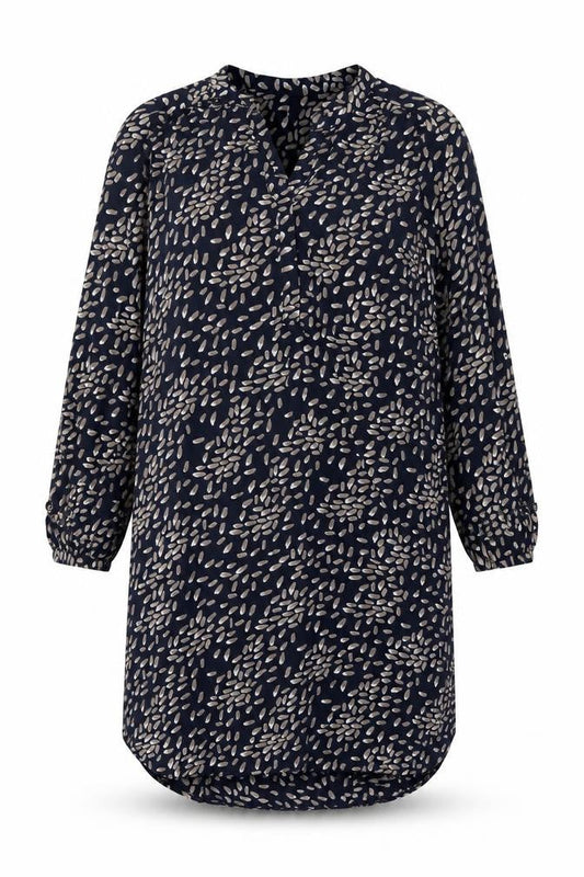 Apricot Women’s Blue Geometric Shift Dress UK 12 Long Sleeve