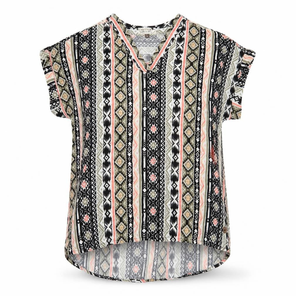 Eight2Nine Women’s Multicoloured Viscose Blouse L Boho Tunic