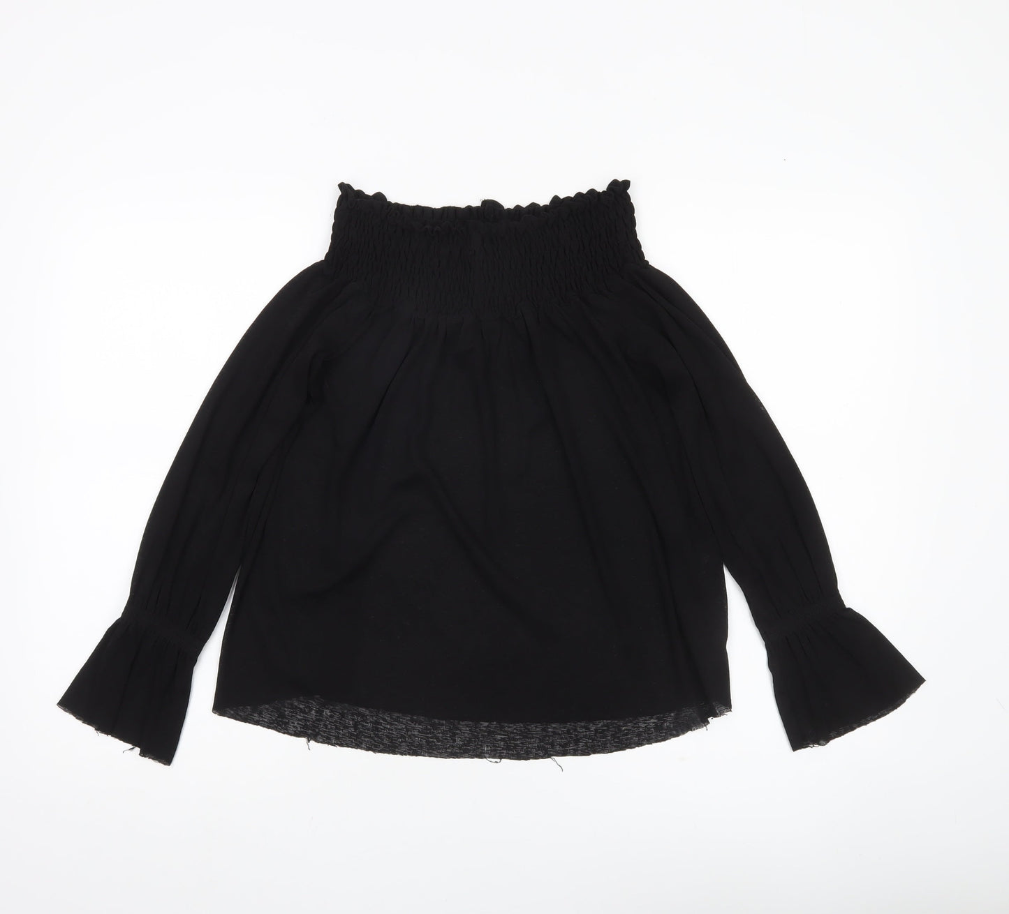 ASOS Women’s Black Off Shoulder Bell Sleeve Tunic Blouse Size 10