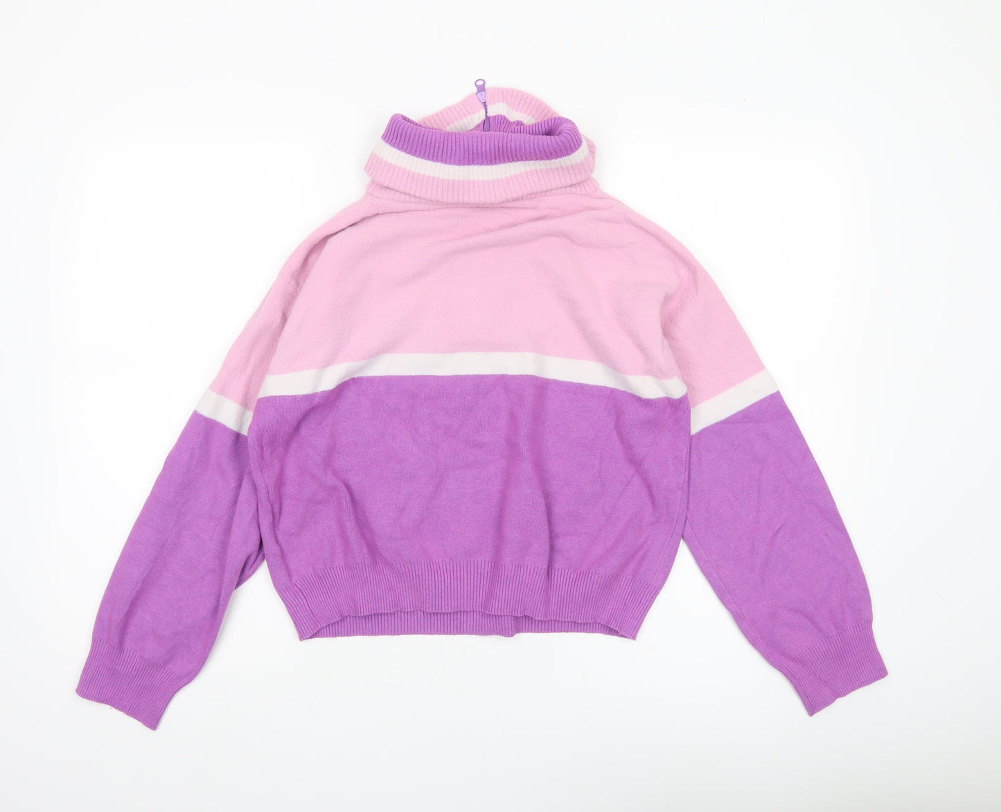 Urban Outfitters Women’s Pink Purple High Neck Pullover Jumper Size S