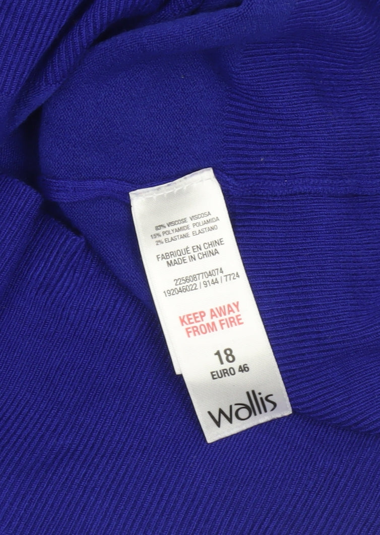 Wallis Women’s Blue Studded Crew Neck Pullover Jumper Size 18