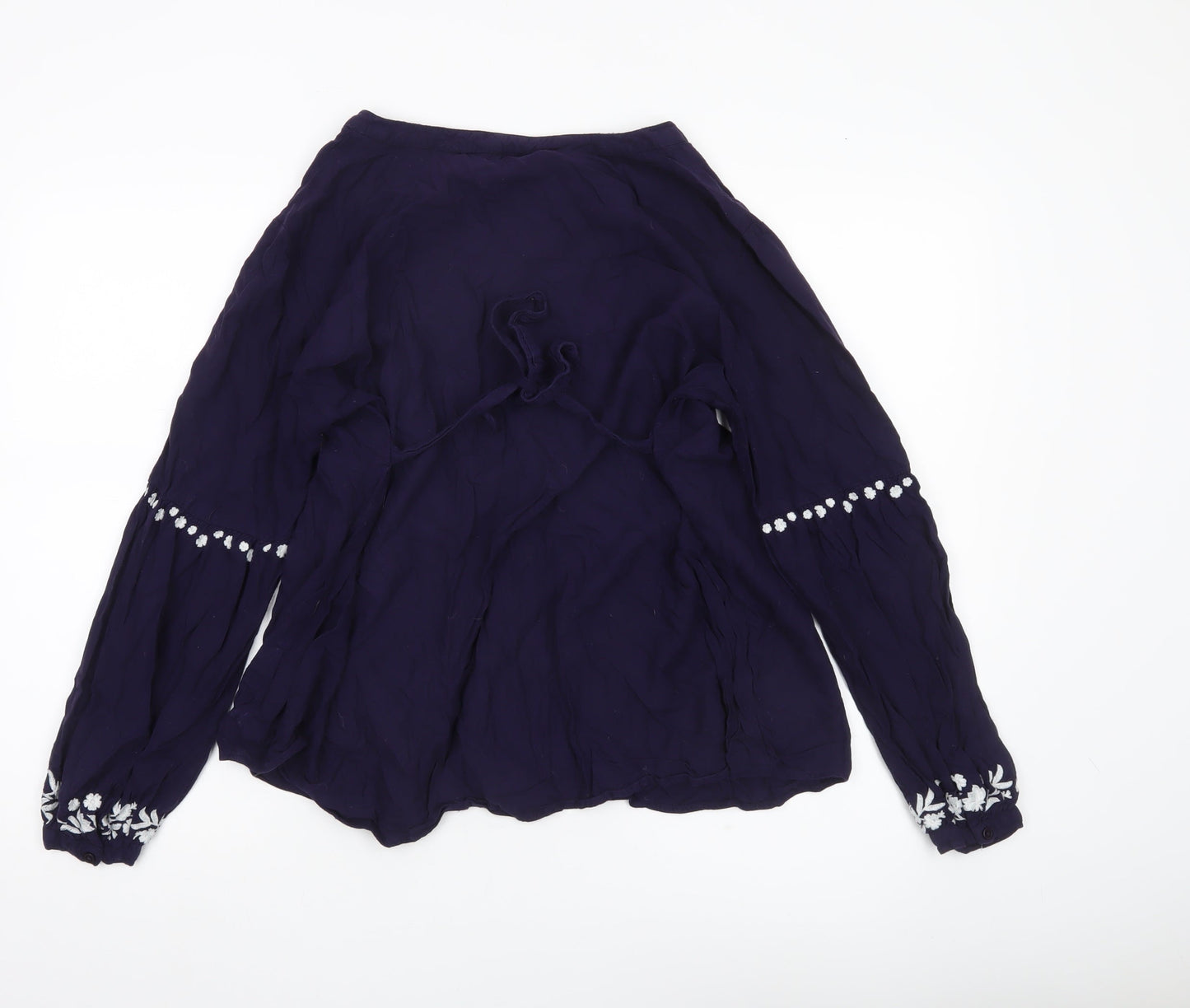 JoJo Maman Bébé Women’s Purple Floral Embroidered Tunic Blouse L