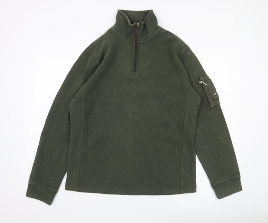 Ben Sherman Men's Green L 1/2 Zip Mock Neck Sweatshirt
