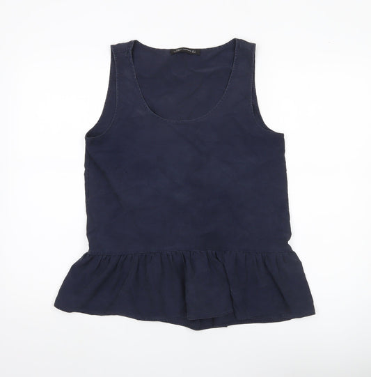 Zara Women Blue Size 8 Scoop Neck Sleeveless Tank Top