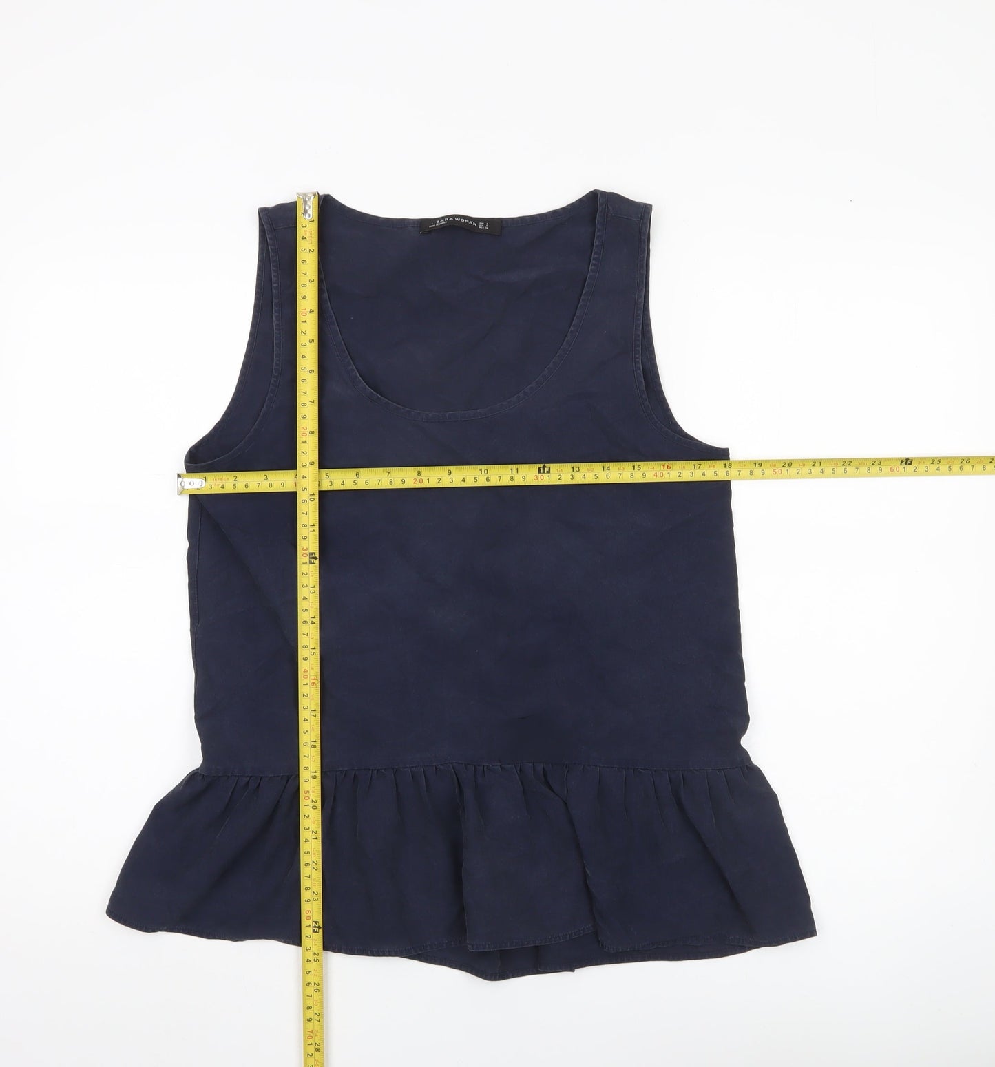 Zara Women Blue Size 8 Scoop Neck Sleeveless Tank Top