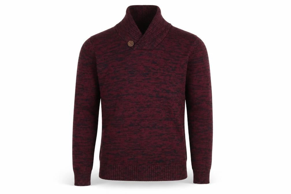 !Solid Men’s Red Knit Pullover Jumper Collared S Casual