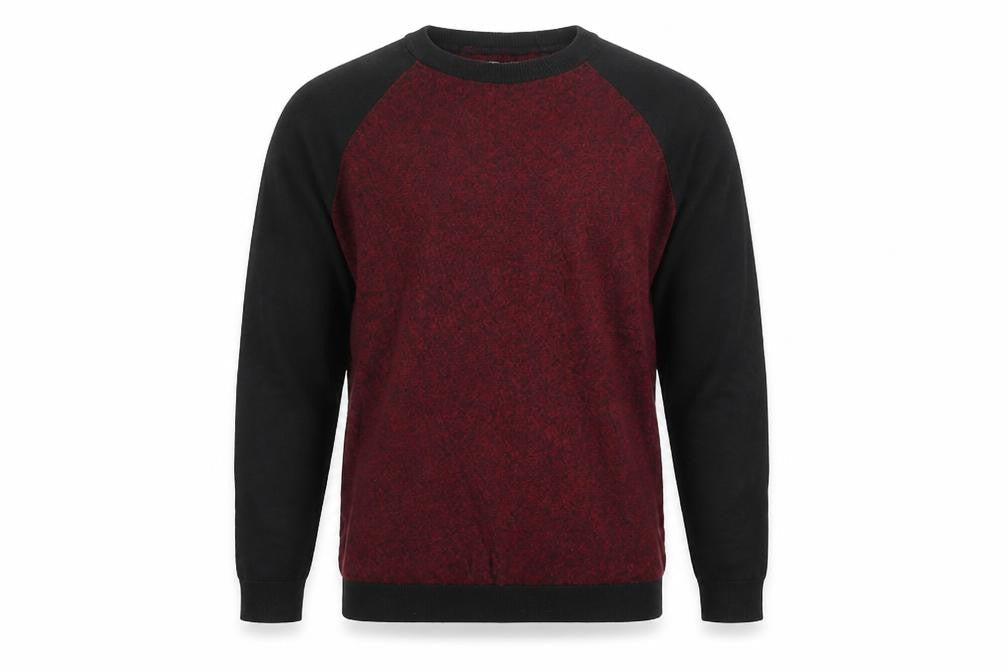 Topman Men's Red Black Crew Neck Pullover Jumper Size M