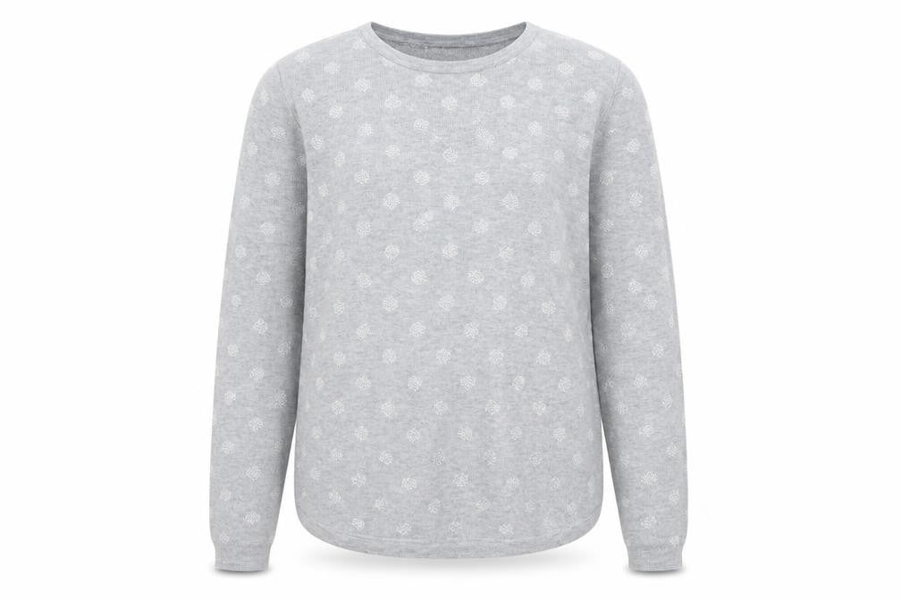 Mango Women’s Grey Polka Dot Crew Neck Jumper Size 12