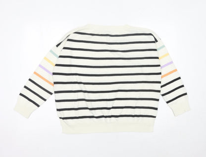 Next Women’s Multicoloured Striped Pullover Jumper L
