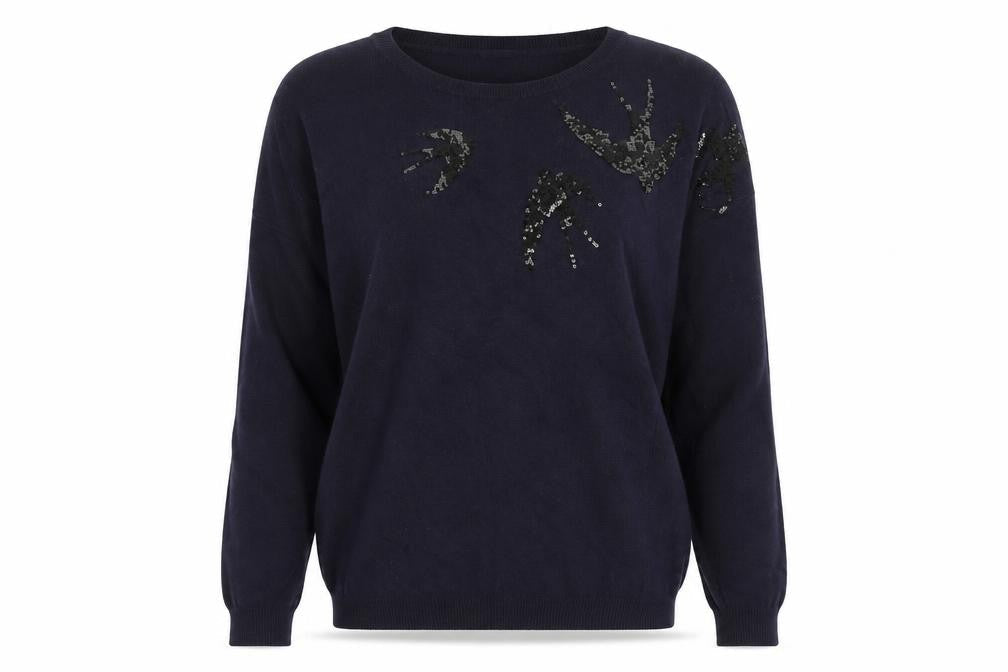Marks & Spencer Women Purple Sequin Jumper UK 12 Long Sleeve