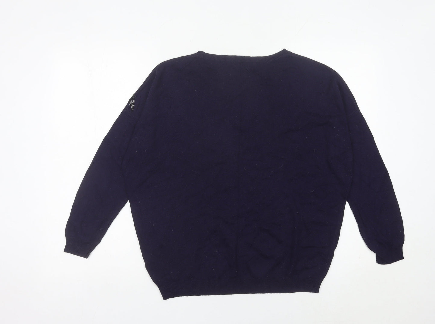 Marks and Spencer Women Purple Sequin Jumper UK 12 Long Sleeve