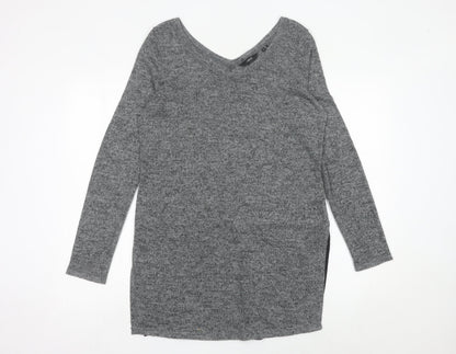 Next Women’s Grey V-Neck Long Sleeve Knit Jumper Size 10