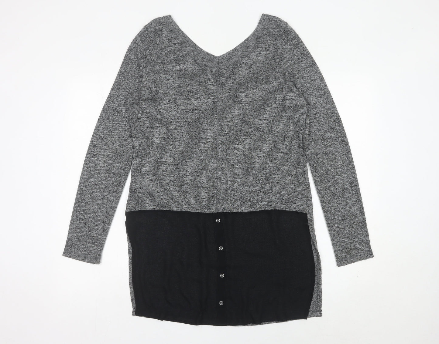 Next Women’s Grey V-Neck Long Sleeve Knit Jumper Size 10