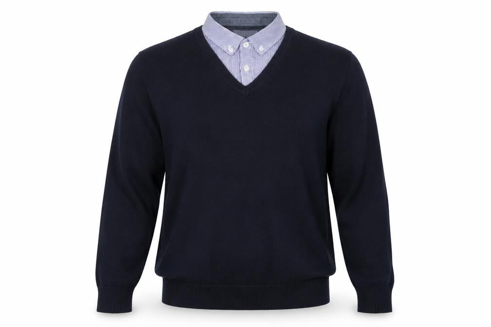 Next Men’s Blue Cotton Blend V-Neck Jumper Small